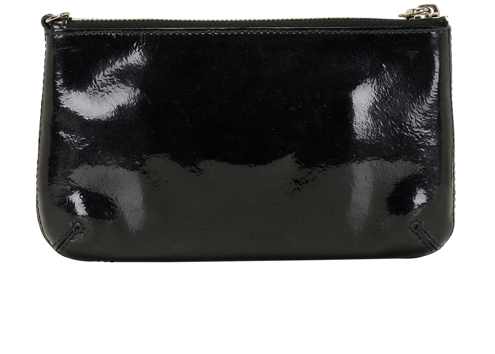 Charlie Pochette, &pound;95, Handbags, Black, Patent Leather, Back view